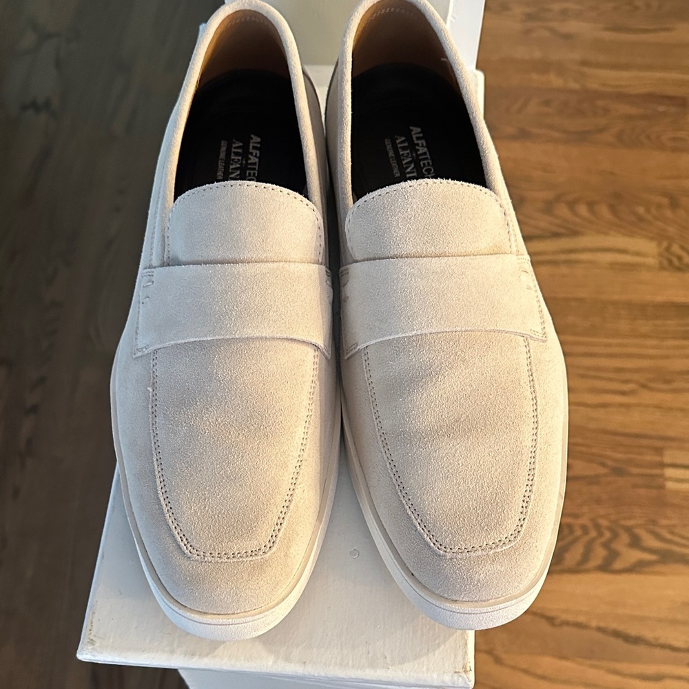 Alfani Men's Light Beige Suede Slip-On Loafers